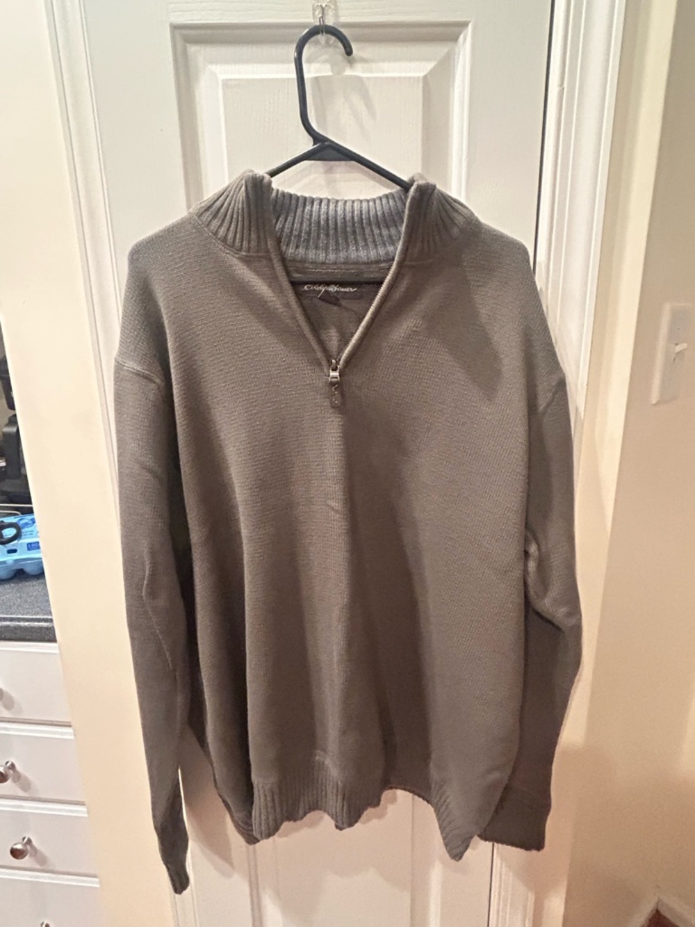 Eddie Bauer Men's Zip-Neck Sweater in Gray